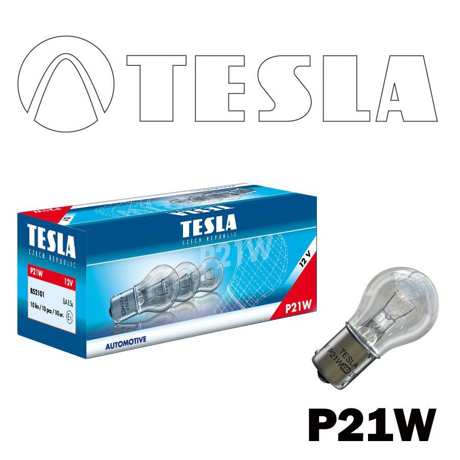 Tesla Лампа накаливания для автомобильных фар P21W, 12 V, BA 15 s