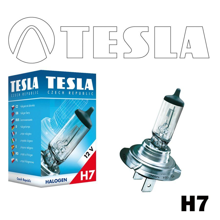 Tesla Лампа галогенная для автомобильных фар H7, 12 V, 55 W, PX 26 d