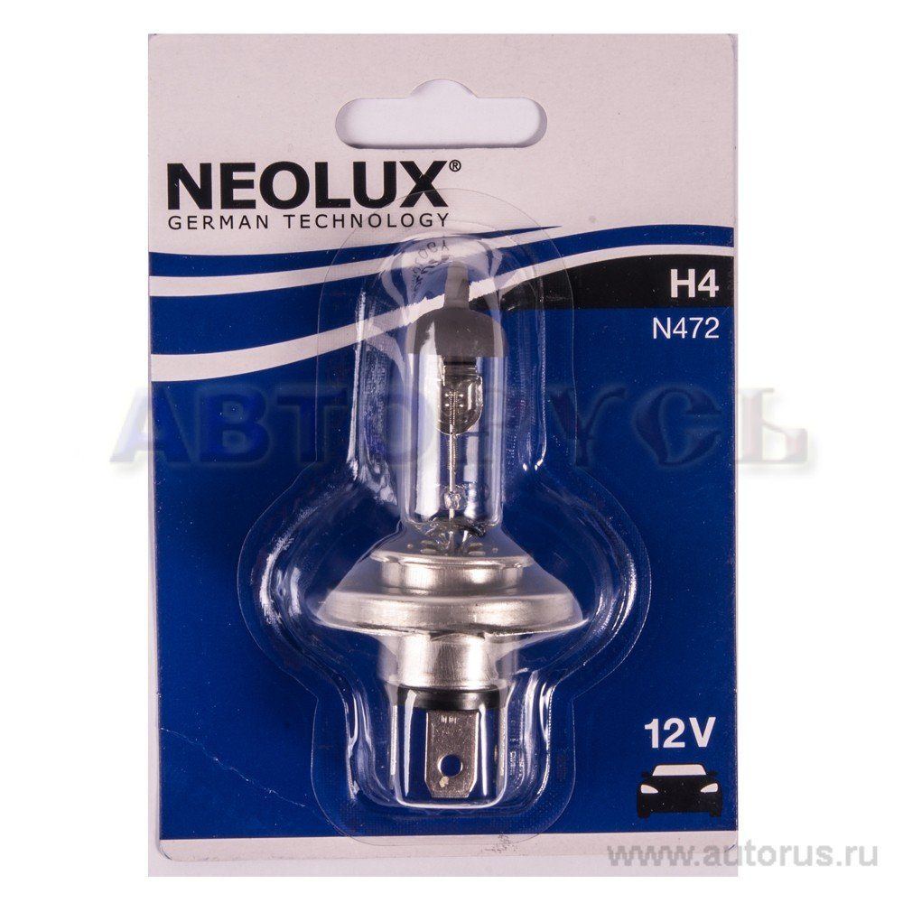 NEOLUX Standart Лампа галогенная H4 [12V 60/55W] P43t (Блистер)