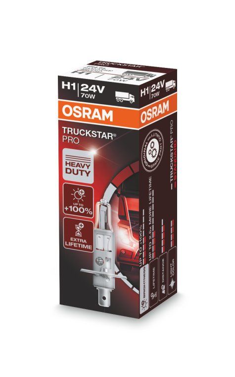 OSRAM TRUCKSTAR PRO Лампа галогенная H1 [24V 70W] P14.5s (Картонная)