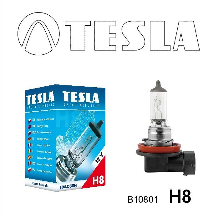 Tesla Лампа галогенная для автомобильных фар H8, 12V, 35W, PGJ19-1